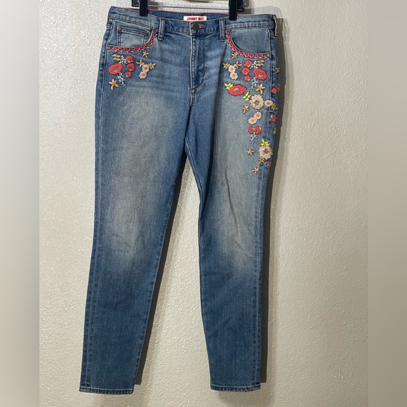 Johnny Was Denim - Johnny Was Floral Embroidered Skinny Jeans - Size 29